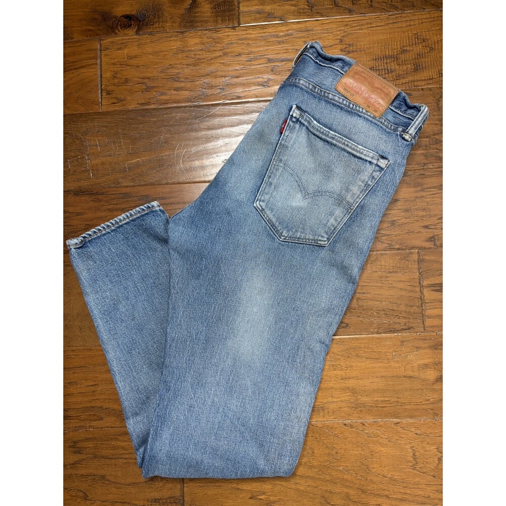 Levis 501 CT Jeans Mens 36x32 Custom Tapered Gray Button Fly Denim Relaxed Fit